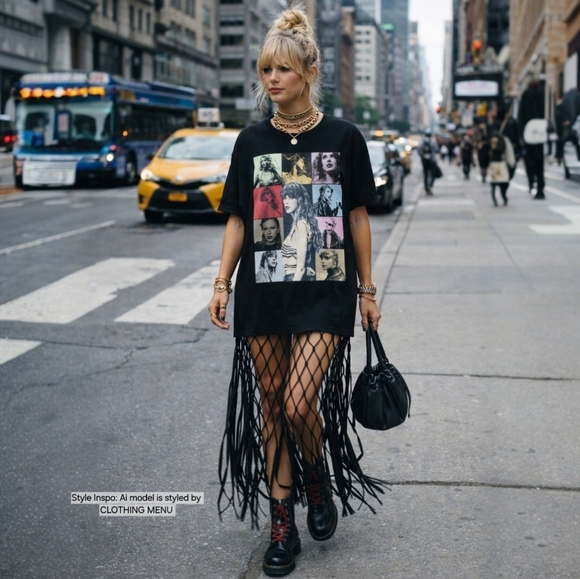 Taylor Swift Tops - TAYLOR SWIFT The Eras Tour Black Concert T-Shirt Portrait Print | Size Large